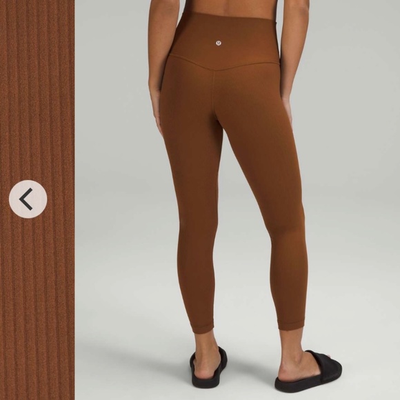 Lululemon Align Ribbed High Rise Leggings Pants - Women's Size 6 - Roasted Brown - Picture 2 of 10